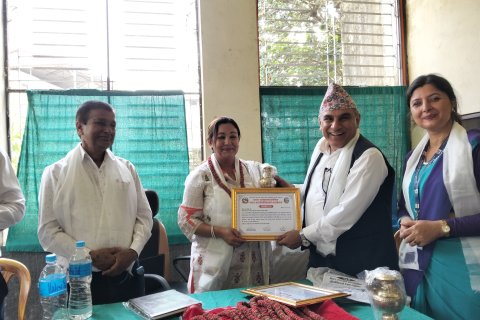 NAN BPKIHS  unit 2080 got samman Patra by dharan sub metropolitan city